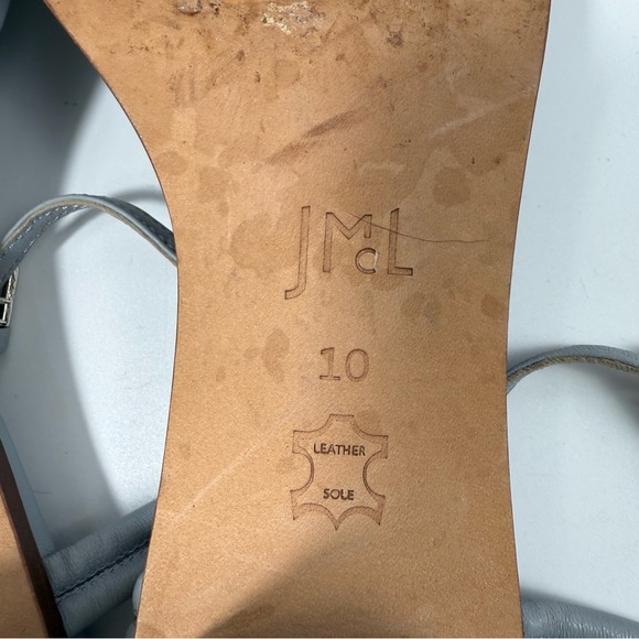 J. MCLAUGHLIN Helena Croc Embossed Sandals Block Heels Dusty Cloud Size 10 - Picture 8 of 8